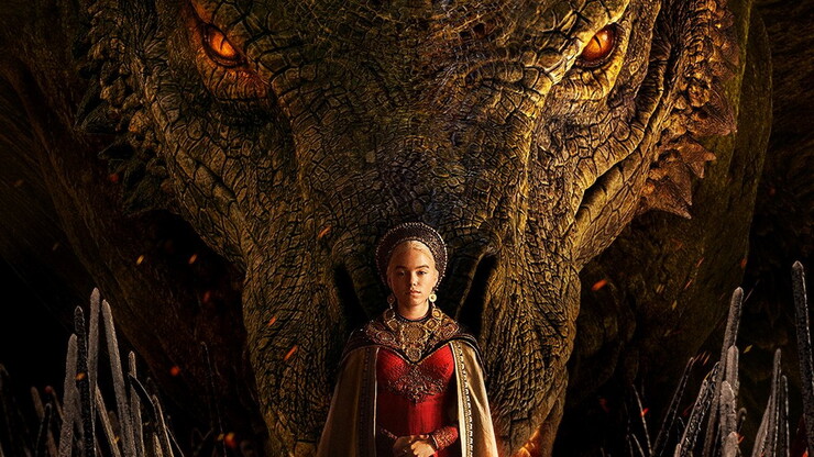 Рейнира Таргариен и её зверушка на постере «Дома Дракона»